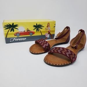 Forever Women Burgundy Sandals